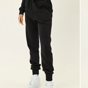 Frankies Bikinis Black Track Relaxed Joggers